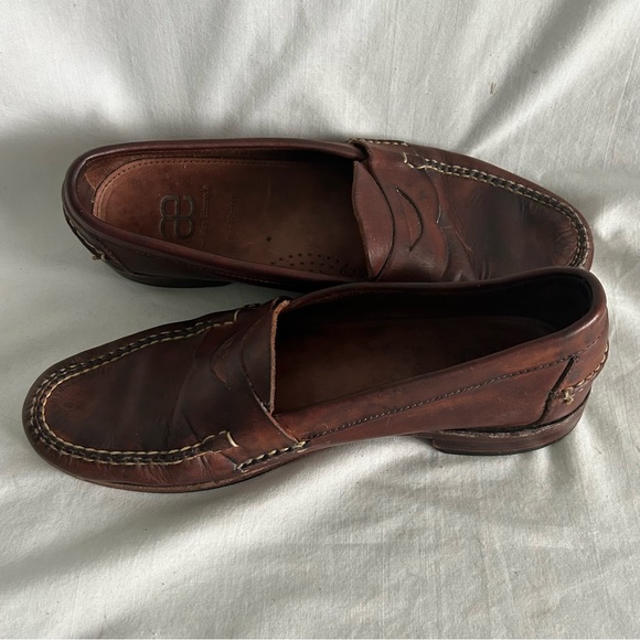 Men’s ALLEN EDMONDS Burgundy Brown Leather Penny Loafers Size 11.5 - Picture 8 of 9